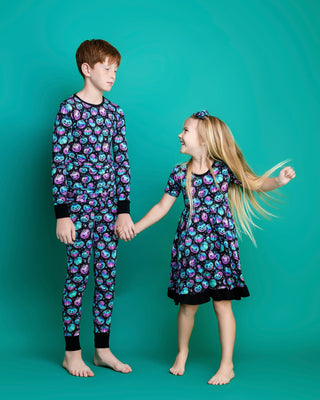 Halloween | Starlight Pumpkins | Two-Piece Bamboo Long Sleeve Toddler & Kids Pajamas