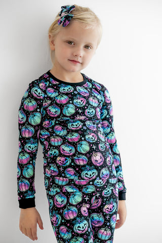 Halloween | Starlight Pumpkins | Two-Piece Bamboo Long Sleeve Toddler & Kids Pajamas