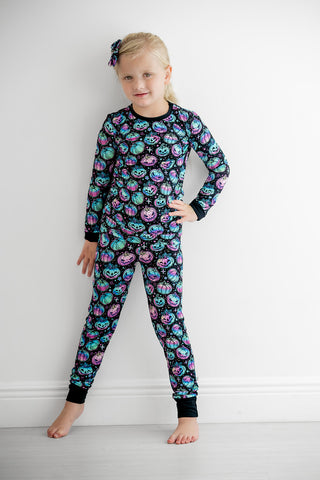 Halloween | Starlight Pumpkins | Two-Piece Bamboo Long Sleeve Toddler & Kids Pajamas