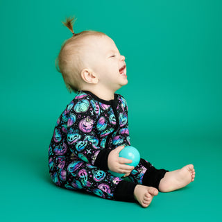 Halloween | Starlight Pumpkins | Convertible Bamboo Zipper Baby Pajamas