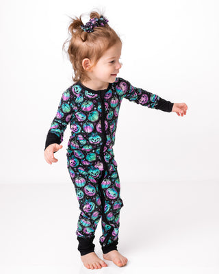 Halloween | Starlight Pumpkins | Convertible Bamboo Zipper Baby Pajamas