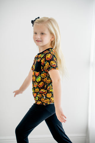 Halloween | Spooky Pumpkins | Bamboo Toddler & Kids Pocket T-Shirt