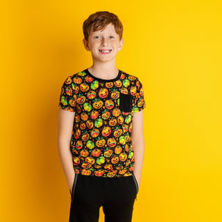 Halloween | Spooky Pumpkins | Bamboo Toddler & Kids Pocket T-Shirt