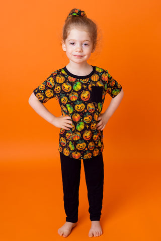 Halloween | Spooky Pumpkins | Bamboo Toddler & Kids Pocket T-Shirt