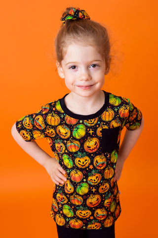 Halloween | Spooky Pumpkins | Bamboo Toddler & Kids Pocket T-Shirt