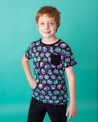 Halloween | Starlight Pumpkins | Bamboo Toddler & Kids Pocket T-Shirt