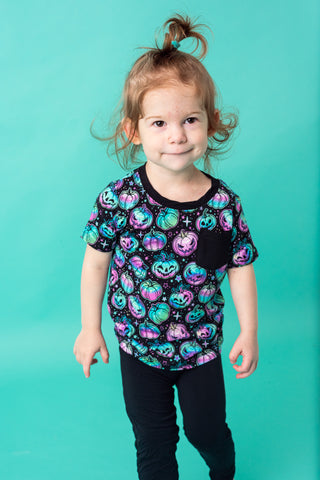 Halloween | Starlight Pumpkins | Bamboo Toddler & Kids Pocket T-Shirt