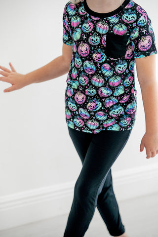 Halloween | Starlight Pumpkins | Bamboo Toddler & Kids Pocket T-Shirt