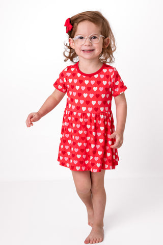 Sweet Little Hearts | Baby & Toddler Bamboo Bodysuit Dress