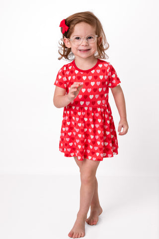 Sweet Little Hearts | Baby & Toddler Bamboo Bodysuit Dress