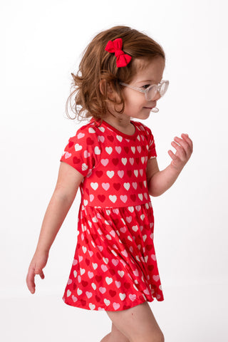 Sweet Little Hearts | Baby & Toddler Bamboo Bodysuit Dress