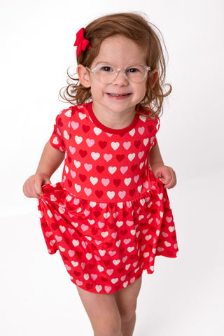 Sweet Little Hearts | Baby & Toddler Bamboo Bodysuit Dress