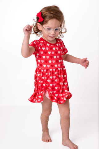 Sweet Little Hearts | Baby & Toddler Bamboo Bodysuit Dress