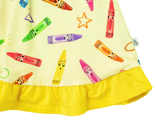 Crayon Crew | Toddler & Girls Bamboo Ruffle Twirl Dress