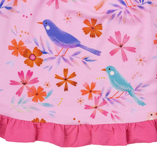 Blooming Birds | Toddler & Girls Bamboo Ruffle Twirl Dress