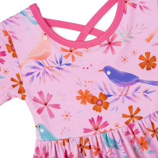 Blooming Birds | Toddler & Girls Bamboo Ruffle Twirl Dress