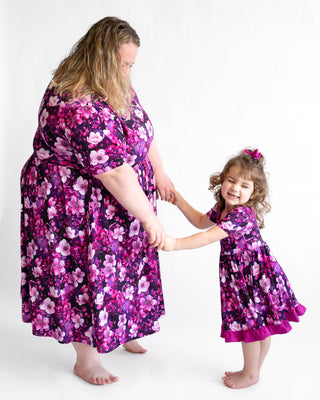 Cherry Blossoms | Toddler & Girls Bamboo Ruffle Twirl Dress & Shorts