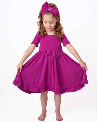 Mulberry | Toddler & Girls Bamboo Ruffle Twirl Dress & Shorts