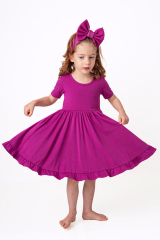 Mulberry | Toddler & Girls Bamboo Ruffle Twirl Dress & Shorts