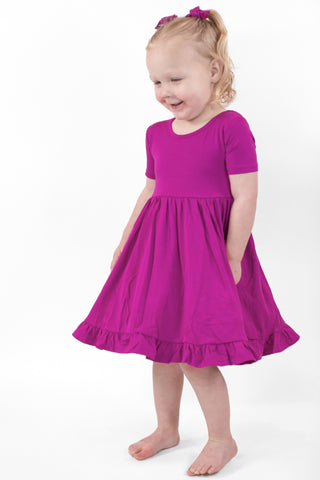 Mulberry | Toddler & Girls Bamboo Ruffle Twirl Dress & Shorts