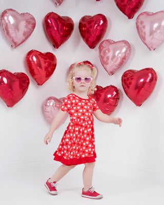 Sweet Little Hearts| Toddler & Girls Bamboo Ruffle Twirl Dress & Shorts