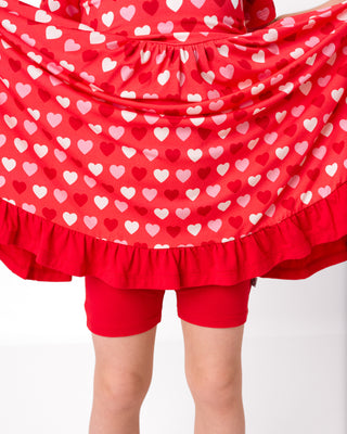 Sweet Little Hearts| Toddler & Girls Bamboo Ruffle Twirl Dress & Shorts