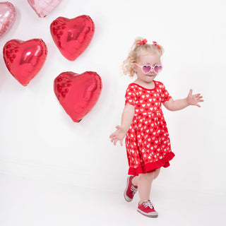 Sweet Little Hearts| Toddler & Girls Bamboo Ruffle Twirl Dress & Shorts