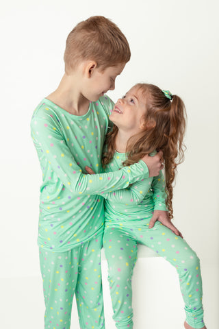 Pastel Dots | Two-Piece Bamboo Long Sleeve Toddler & Kids Pajamas