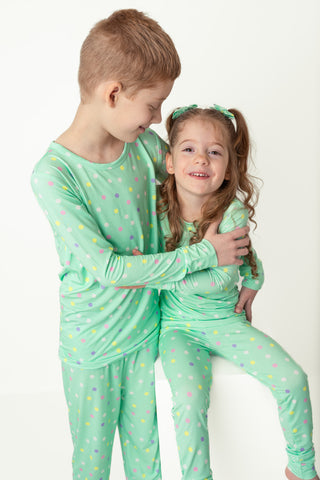 Pastel Dots | Two-Piece Bamboo Long Sleeve Toddler & Kids Pajamas