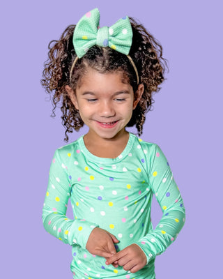 Pastel Dots | Toddler Girl Nylon Bow