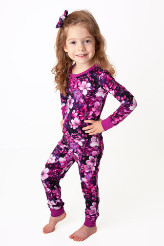 Cherry Blossoms | Two-Piece Bamboo Long Sleeve Toddler & Kids Pajamas