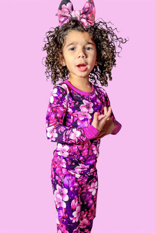 Cherry Blossoms | Two-Piece Bamboo Long Sleeve Toddler & Kids Pajamas