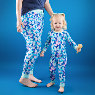 Electric Butterflies | Women's Bamboo Jogger Pajama Pants