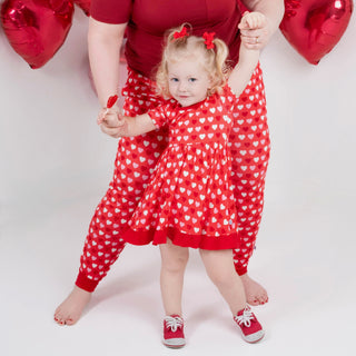 Sweet Little Hearts| Toddler & Girls Bamboo Ruffle Twirl Dress & Shorts