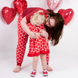 Sweet Little Hearts| Toddler & Girls Bamboo Ruffle Twirl Dress & Shorts