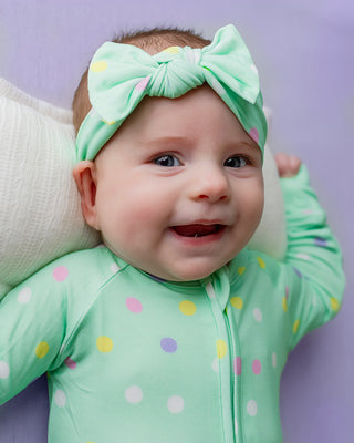 Pastel Dots | Convertible Bamboo Zipper Baby Pajamas