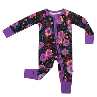 Halloween | Violet Webs | Convertible Bamboo Zipper Baby Pajamas