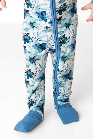 Bamboo Zipper Pajamas | Azure Petals