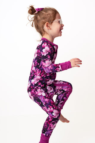 Cherry Blossoms | Convertible Bamboo Zipper Baby Pajamas