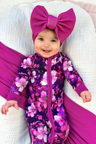 Cherry Blossoms | Convertible Bamboo Zipper Baby Pajamas