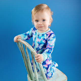 Electric Butterflies | Convertible Bamboo Zipper Baby Pajamas